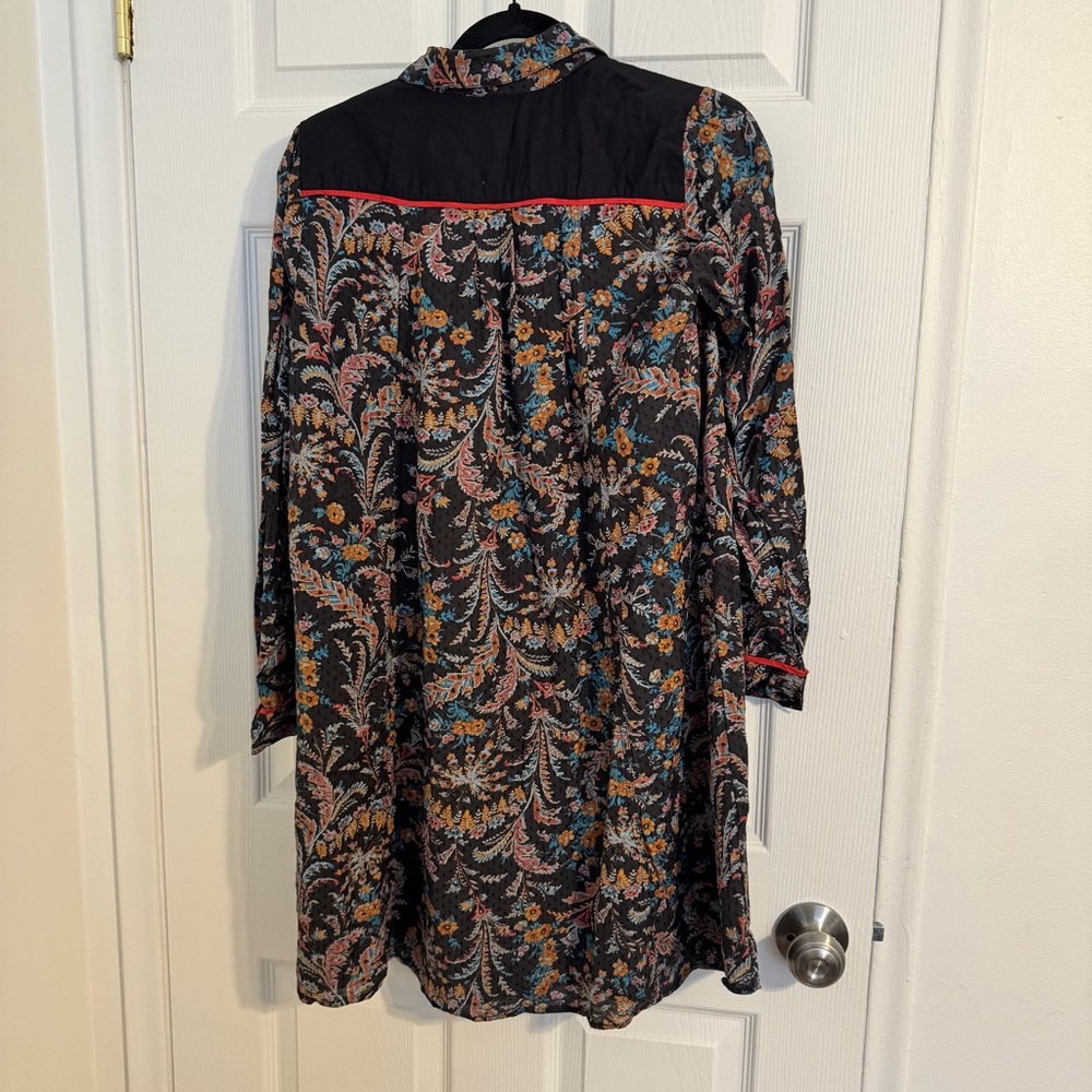 Holding Horses Anthropologie Floral Shirt Dress | Size 2 | Western Embroidered - Picture 7 of 7